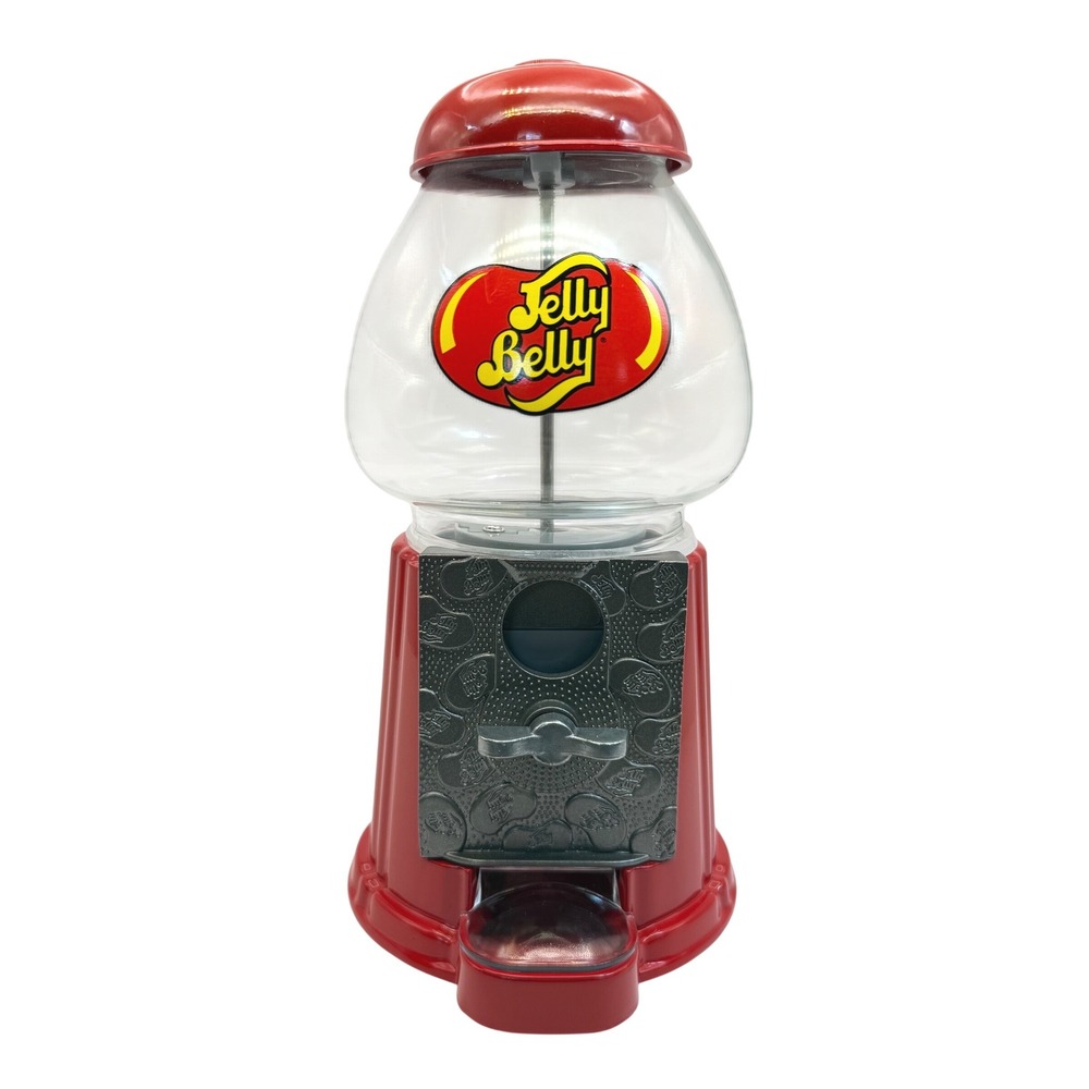 Jelly Belly Candy Dispenser Machine Red Countertop Gumball Style Jar